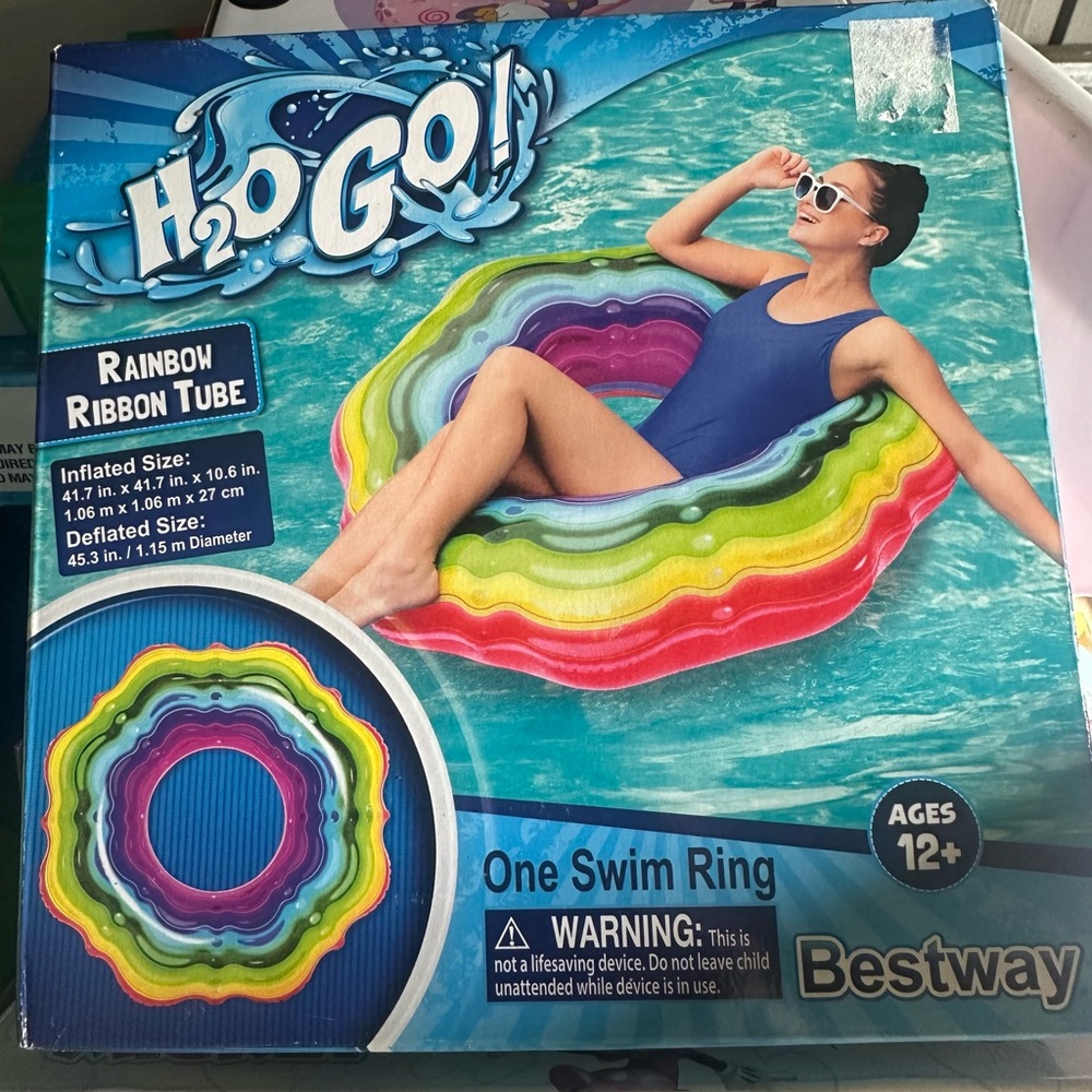 Bestway H2O Go Rainbow Ribbon Tube Swim Ring - Multicolor